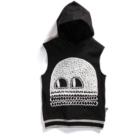 Minti S14 Sleeveless Pocket Hood Face Black